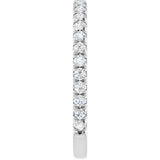 14K White 3/8 CTW Natural Diamond French-Set Anniversary Band