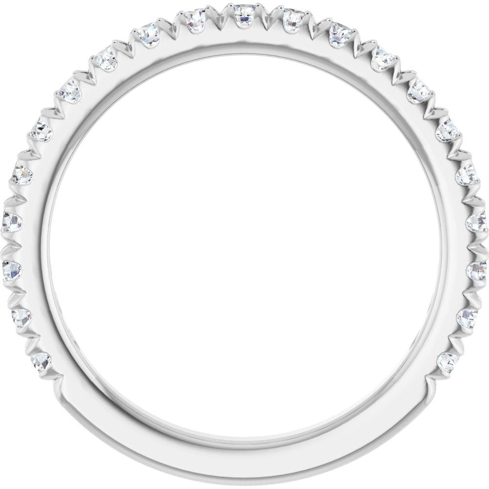 Platinum 5/8 CTW Natural Diamond French-Set Anniversary Band