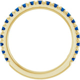 14K Yellow Gold Lab-Grown Blue Sapphire French-Set Anniversary Band