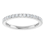 14K White Gold 3/8 CTW Natural Diamond French-Set Anniversary Band