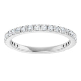 14K White 3/8 CTW Natural Diamond French-Set Anniversary Band