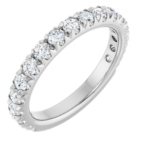 14K White 1 CTW Natural Diamond French-Set Anniversary Band