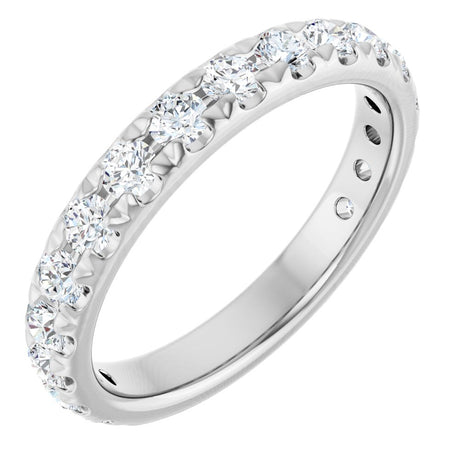 14K White 1 CTW Natural Diamond French-Set Anniversary Band