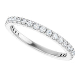 14K White 3/8 CTW Natural Diamond French-Set Anniversary Band