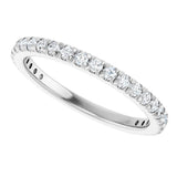 14K White Gold 3/8 CTW Natural Diamond French-Set Anniversary Band