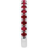 14K White Gold Lab-Grown Ruby French-Set Anniversary Band