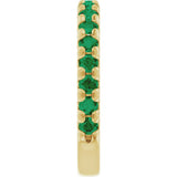 14K Yellow Gold Natural Emerald French-Set Anniversary Band
