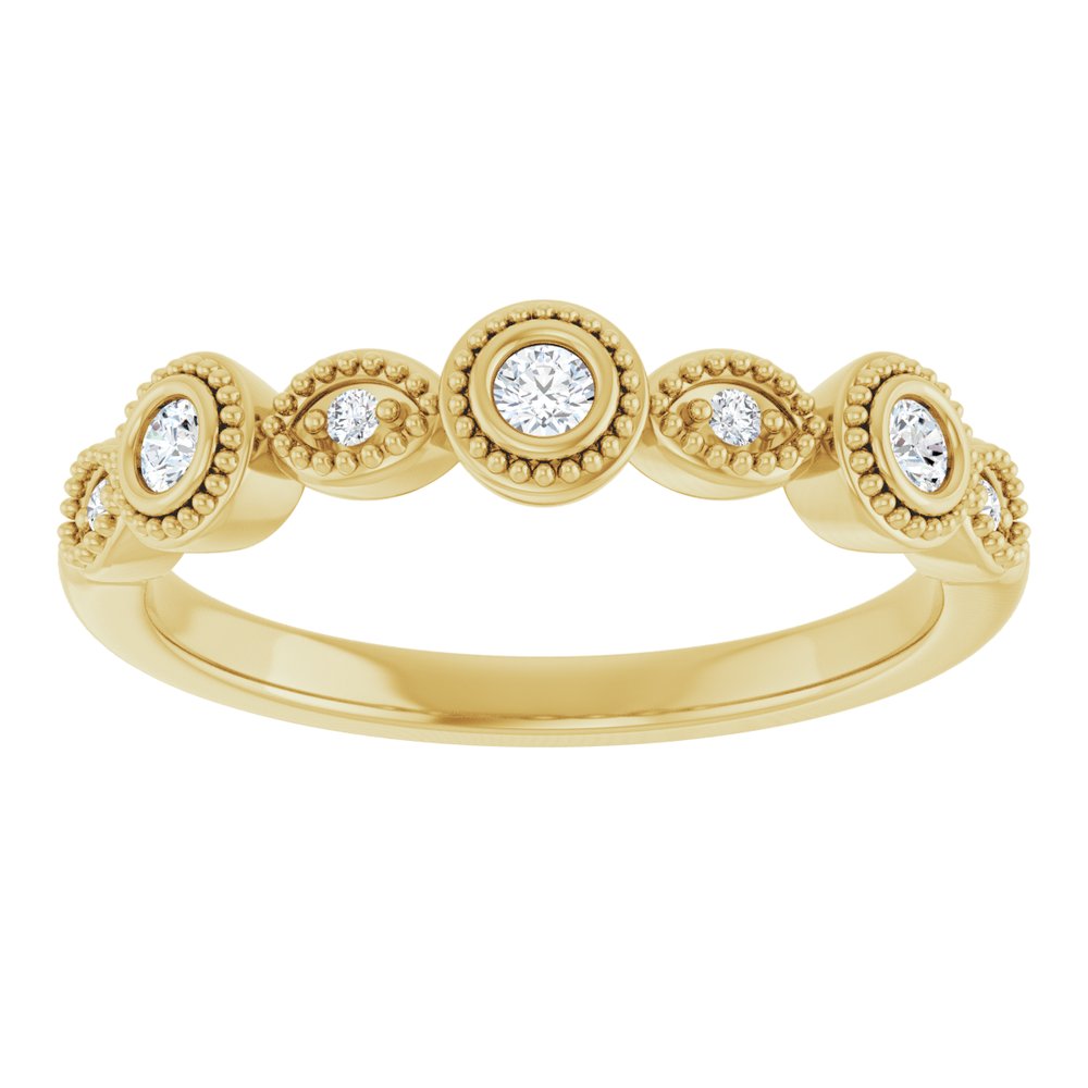 14K Yellow 2 mm Round 1/8 CTW Natural Diamond Anniversary Band