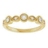 14K Yellow 2 mm Round 1/8 CTW Natural Diamond Anniversary Band