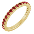 14K Yellow Gold Lab-Grown Ruby French-Set Anniversary Band