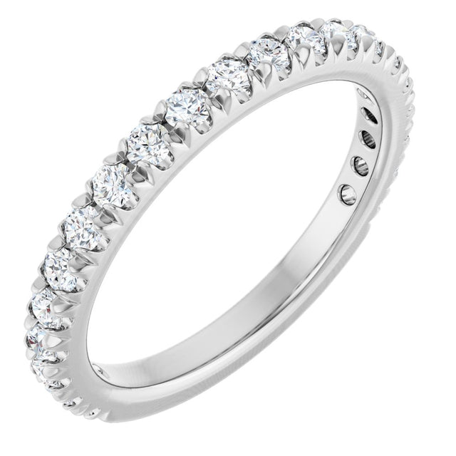 14K White Gold 5/8 CTW Lab-Grown Diamond French-Set Anniversary Band
