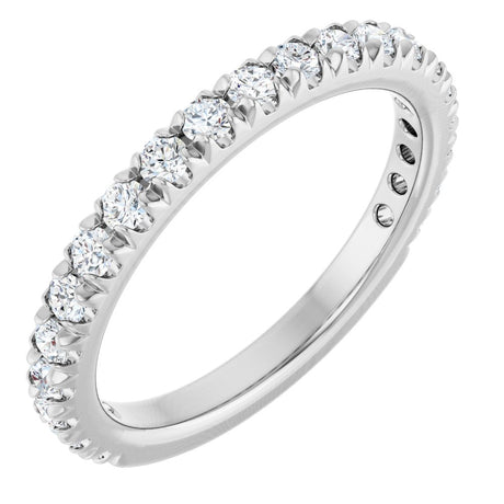 14K White 1/2 CTW Natural Diamond French-Set Anniversary Band