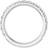 14K White 1 CTW Natural Diamond French-Set Anniversary Band