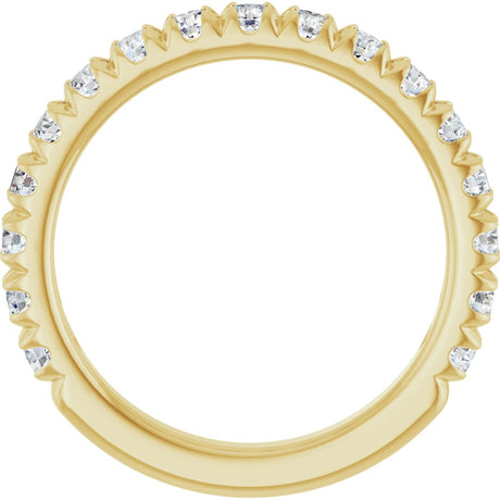 14K Yellow 1 CTW Natural Diamond French-Set Anniversary Band