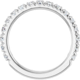 14K White Gold 1 CTW Natural Diamond French-Set Anniversary Band