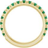 14K Yellow Gold Natural Emerald French-Set Anniversary Band