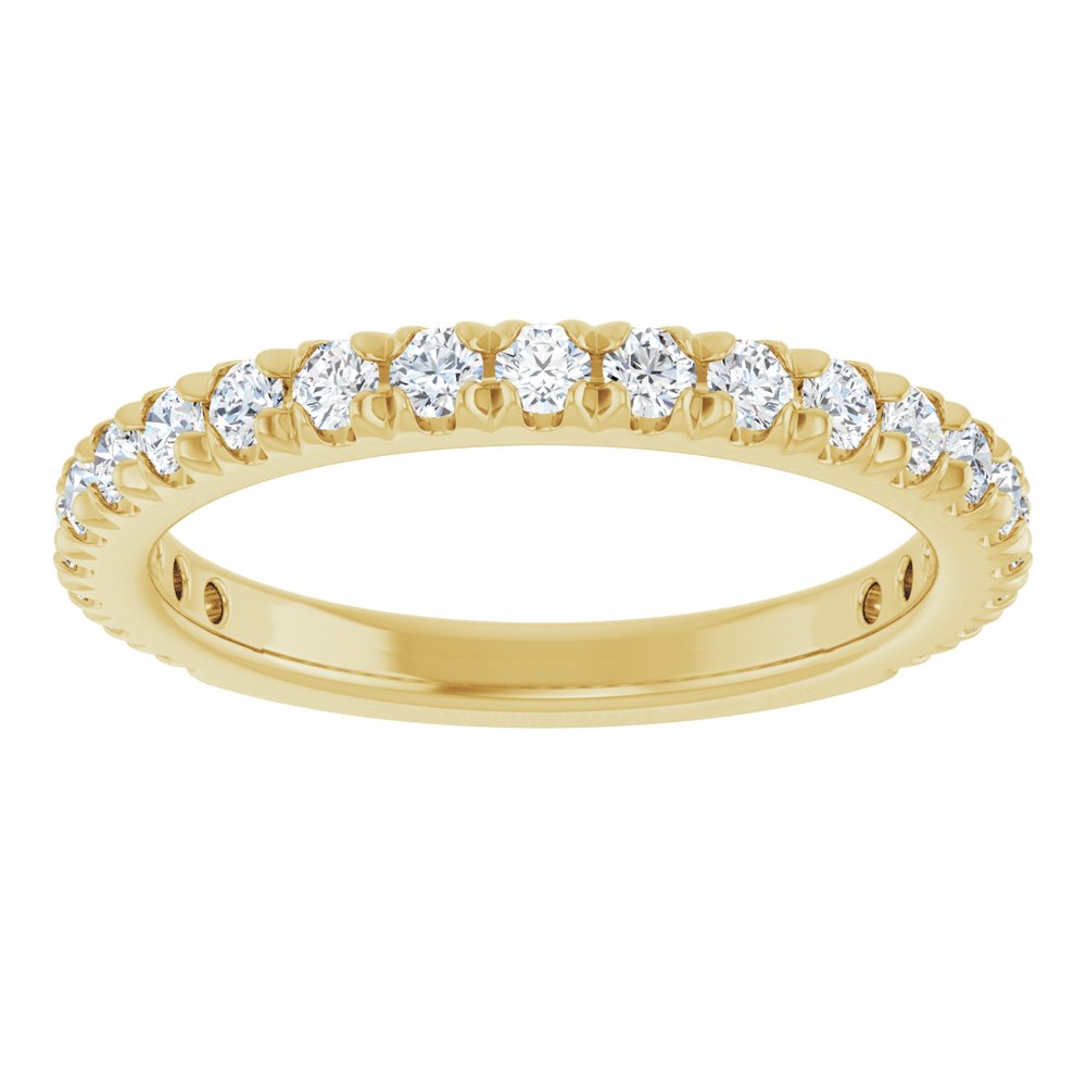 14K Yellow 5/8 CTW Natural Diamond French-Set Anniversary Band