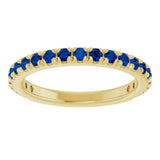 14K Yellow Gold Lab-Grown Blue Sapphire French-Set Anniversary Band