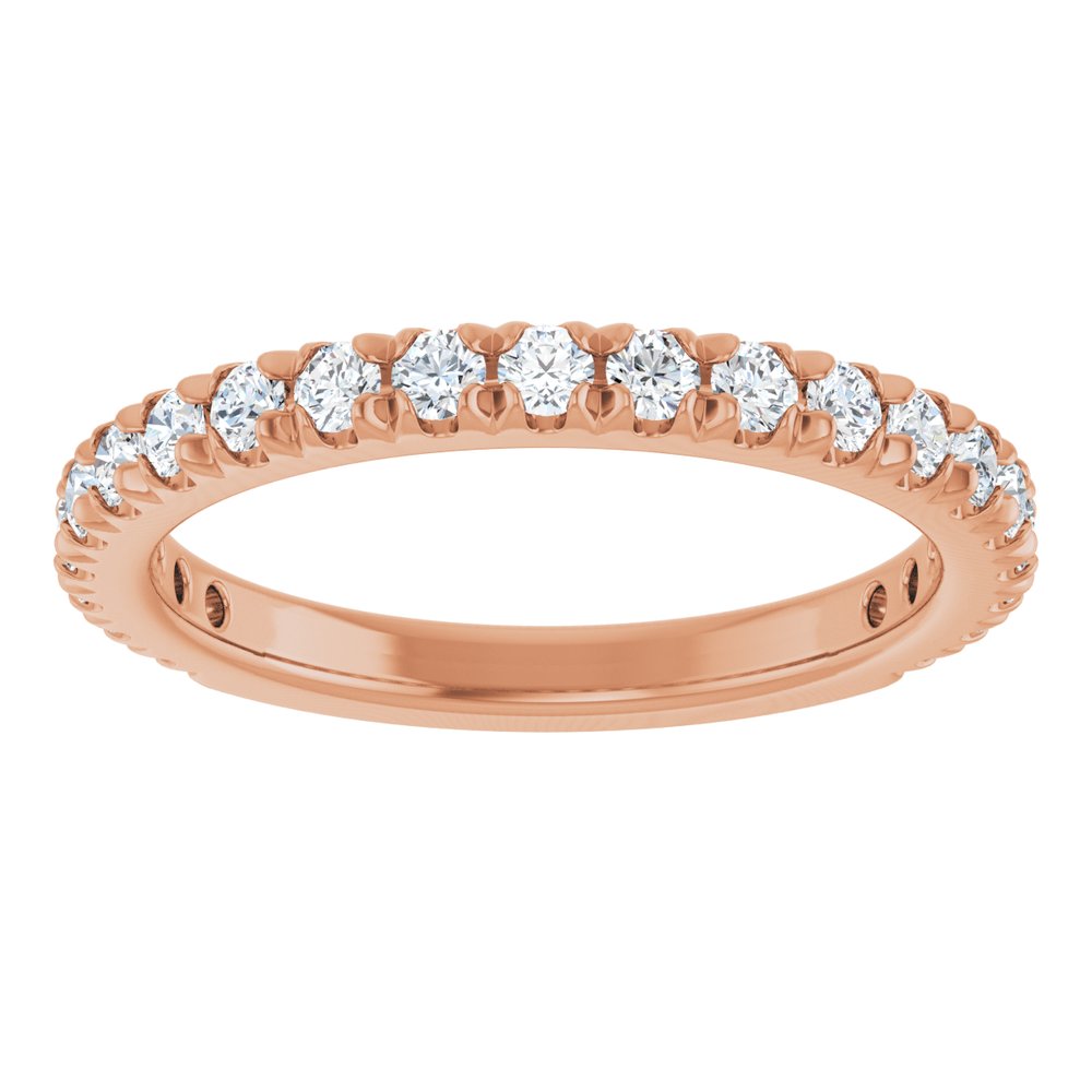 14K Rose 5/8 CTW Natural Diamond French-Set Anniversary Band