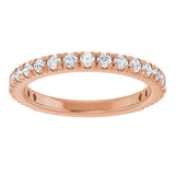 14K Rose 5/8 CTW Natural Diamond French-Set Anniversary Band