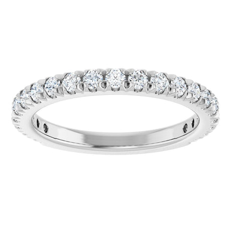 14K White 1/2 CTW Natural Diamond French-Set Anniversary Band