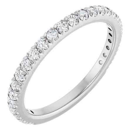 14K White 3/8 CTW Natural Diamond French-Set Anniversary Band