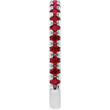 14K White Gold Lab-Grown Ruby French-Set Anniversary Band