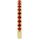 14K Yellow Gold Lab-Grown Ruby French-Set Anniversary Band