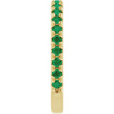 14K Yellow Gold Lab-Grown Emerald French-Set Anniversary Band