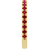 14K Yellow Gold Lab-Grown Ruby French-Set Anniversary Band