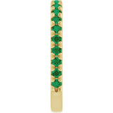 14K Yellow Gold Lab-Grown Emerald French-Set Anniversary Band