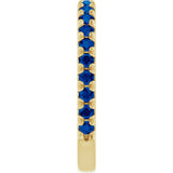 14K Yellow Gold Lab-Grown Blue Sapphire French-Set Anniversary Band
