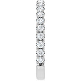 14K White 5/8 CTW Natural Diamond French-Set Anniversary Band