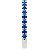 14K White Gold Lab-Grown Blue Sapphire French-Set Anniversary Band