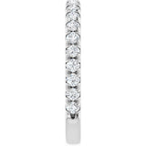 14K White Gold 1/2 CTW Natural Diamond French-Set Anniversary Band