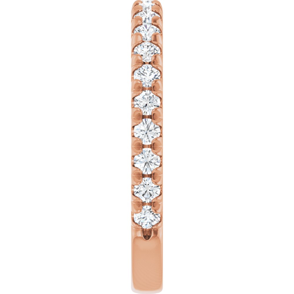 14K Rose 5/8 CTW Natural Diamond French-Set Anniversary Band