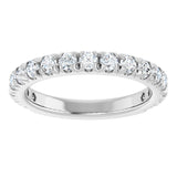 14K White 1 CTW Natural Diamond French-Set Anniversary Band