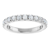 14K White Gold 1 CTW Natural Diamond French-Set Anniversary Band