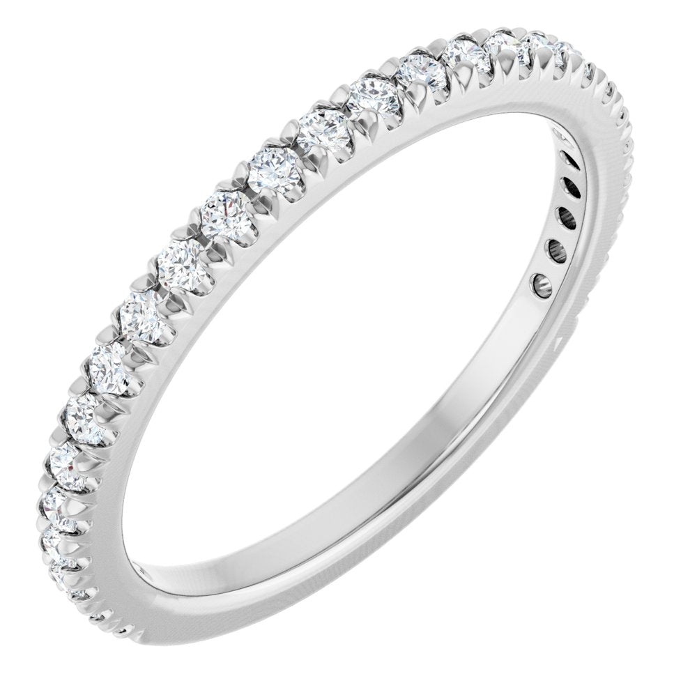 14K White 1/3 CTW Natural Diamond French-Set Anniversary Band