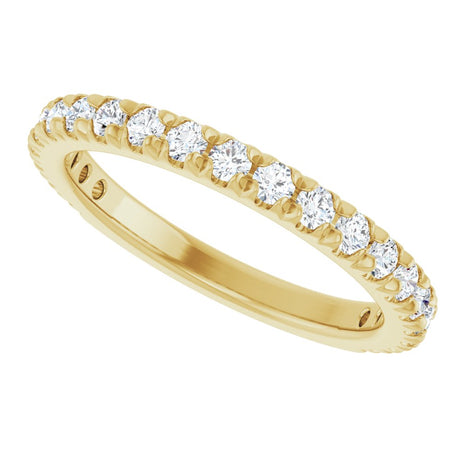 14K Yellow 5/8 CTW Natural Diamond French-Set Anniversary Band