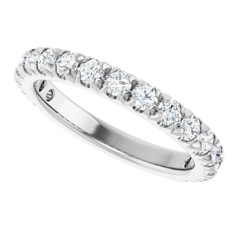 14K White 1 CTW Natural Diamond French-Set Anniversary Band