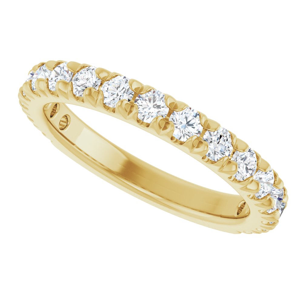 14K Yellow Gold 1 CTW Natural Diamond French-Set Anniversary Band