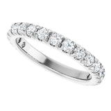 14K White Gold 1 CTW Natural Diamond French-Set Anniversary Band