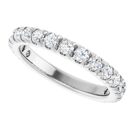 14K White Gold 1 CTW Natural Diamond French-Set Anniversary Band