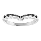 14K White Contour Band