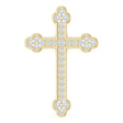 14K Yellow 1/4 CTW Natural Diamond Cross Pendant