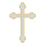14K Yellow 1/4 CTW Natural Diamond Cross Pendant