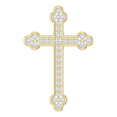 14K Yellow 1/4 CTW Natural Diamond Cross Pendant