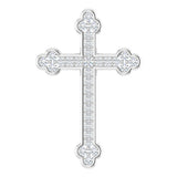 14K White Gold 1/4 CTW Natural Diamond Cross Pendant