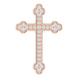 14K Rose Gold 1/4 CTW Natural Diamond Cross Pendant